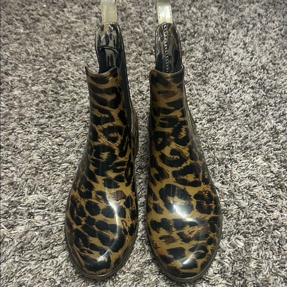 J. Crew Animal Print Rain Boots
